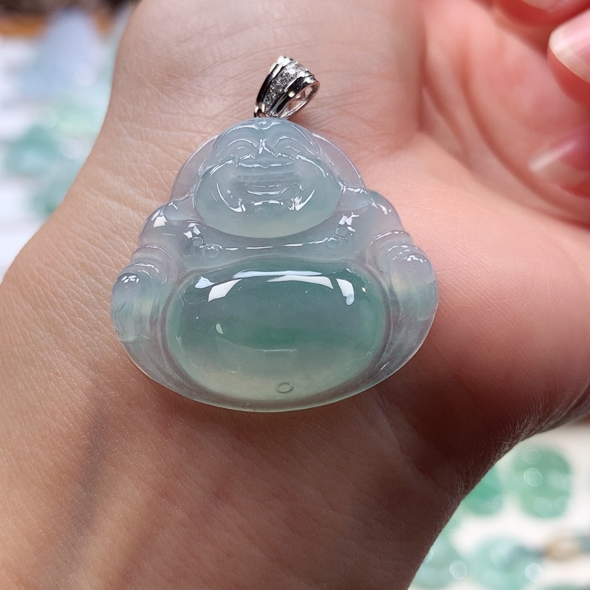 【闪购商品】翡翠18K金镶嵌吊坠(赠链)