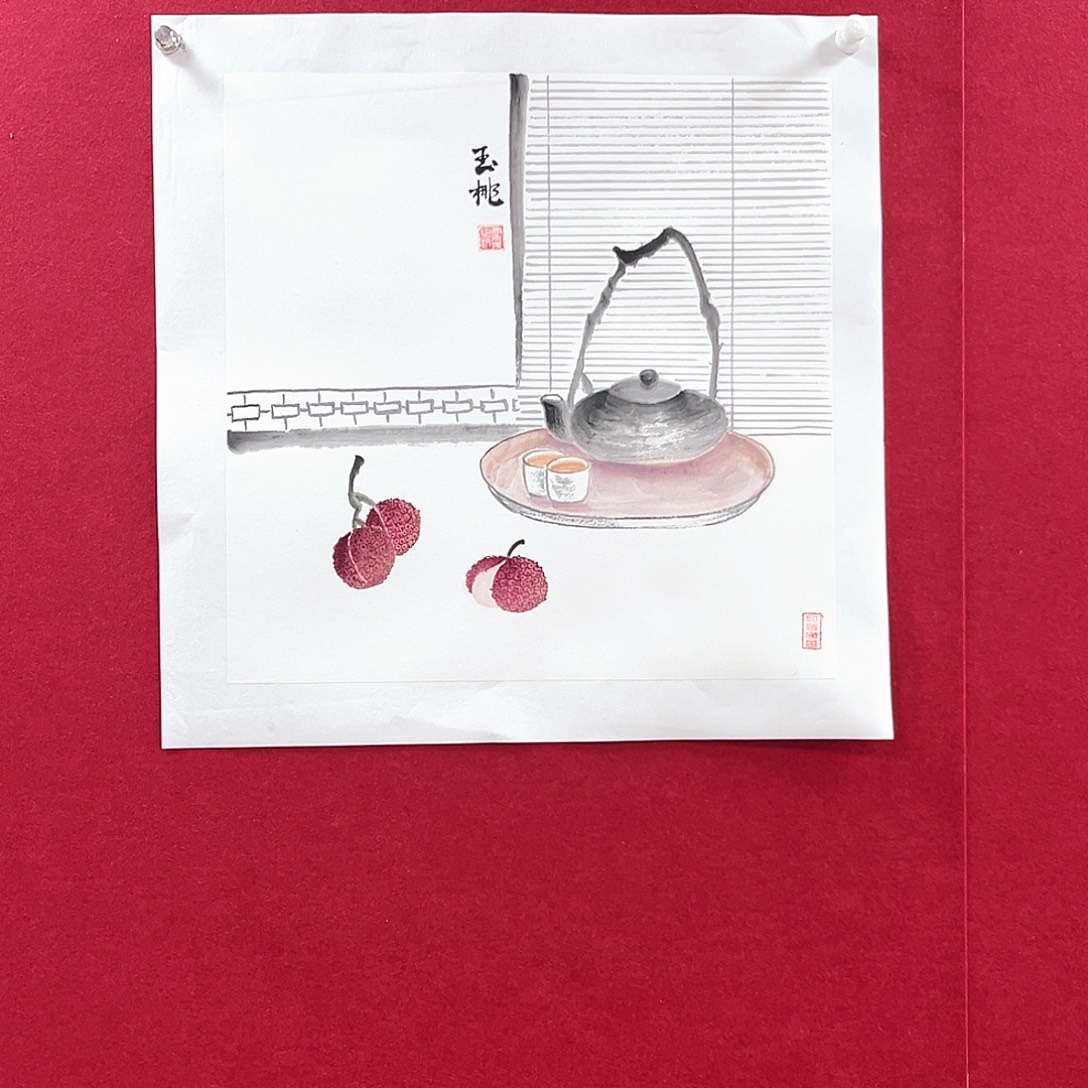 国画高玉桃老师三尺斗方花鸟作品旭