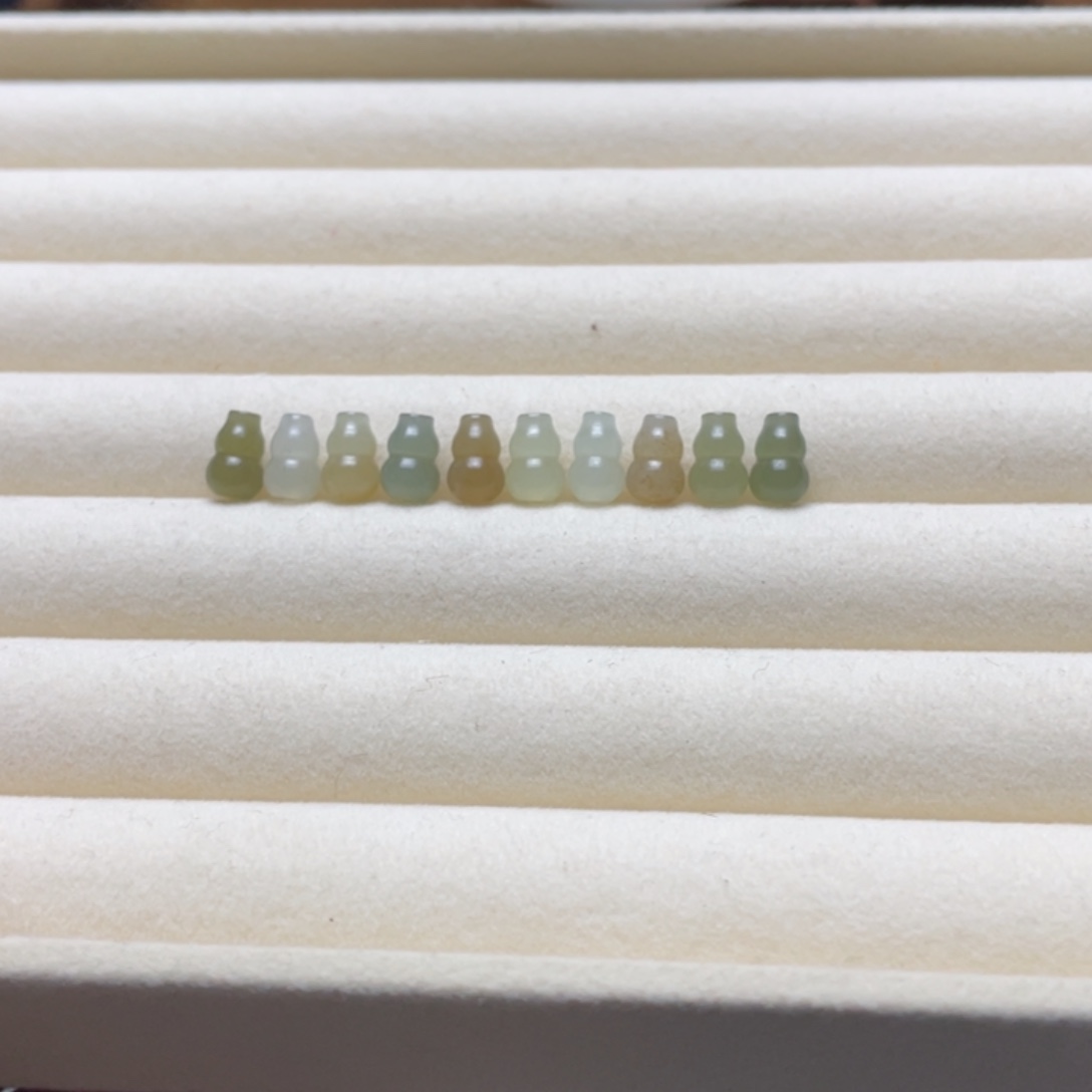 和田玉足银镶嵌吊坠(不含链)10颗