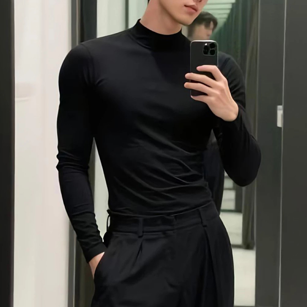 【小白姐姐】0029加绒加厚一体绒纯色男士百搭T