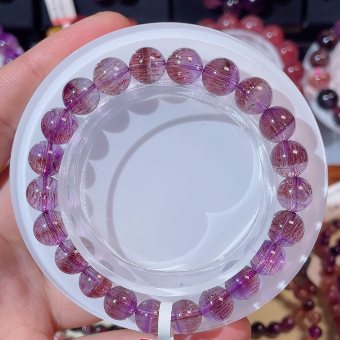 未镶嵌手链水晶紫红超8.8