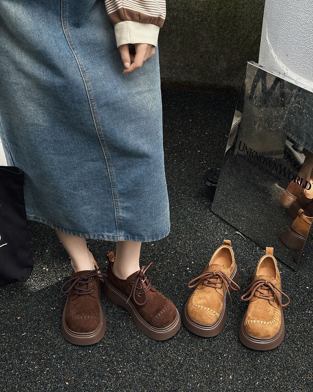 休闲秋季复古港风韩系百搭女鞋系带602-1