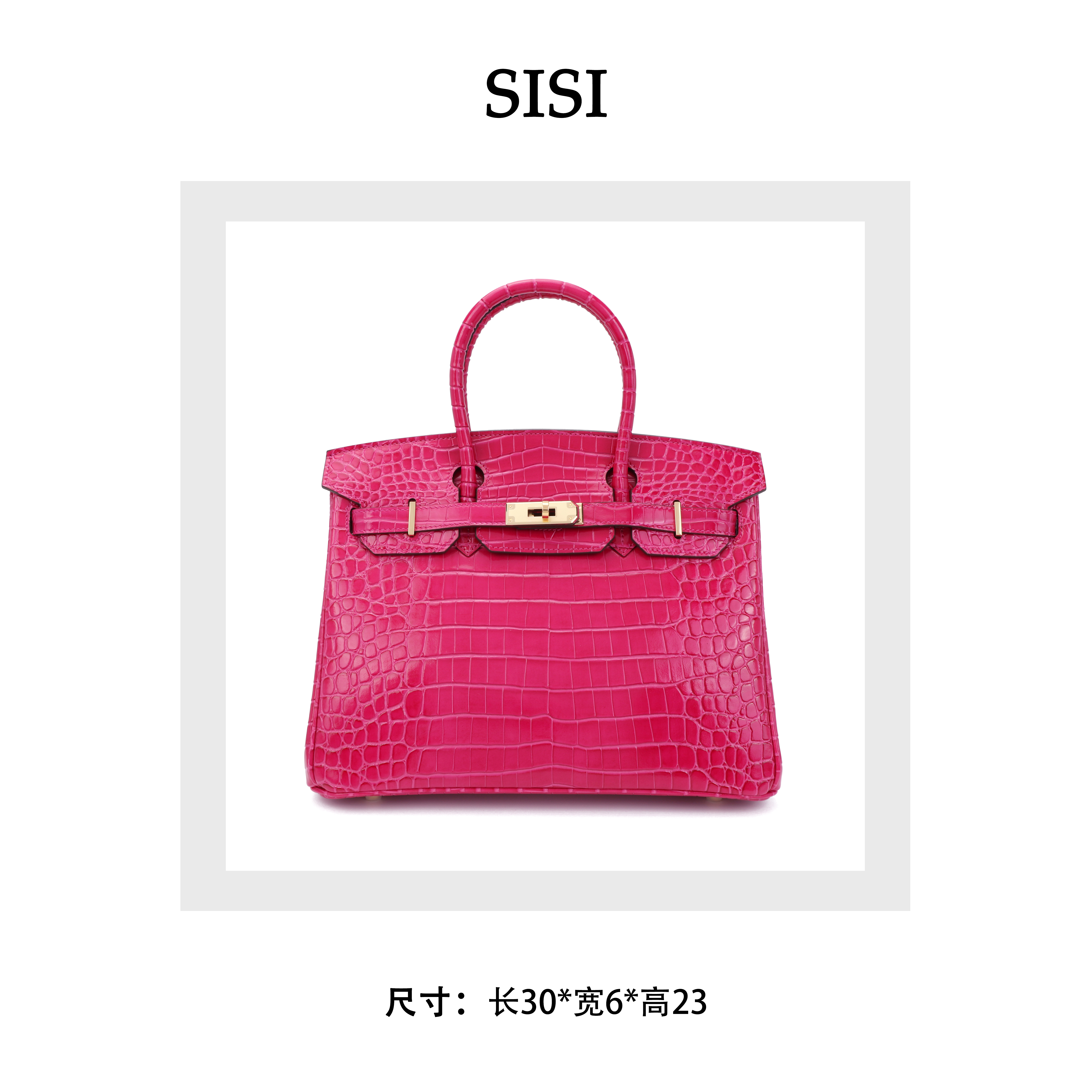 【SISI专属】2025年新款时尚百搭轻奢高级感亮面鳄鱼女包铂金30内缝