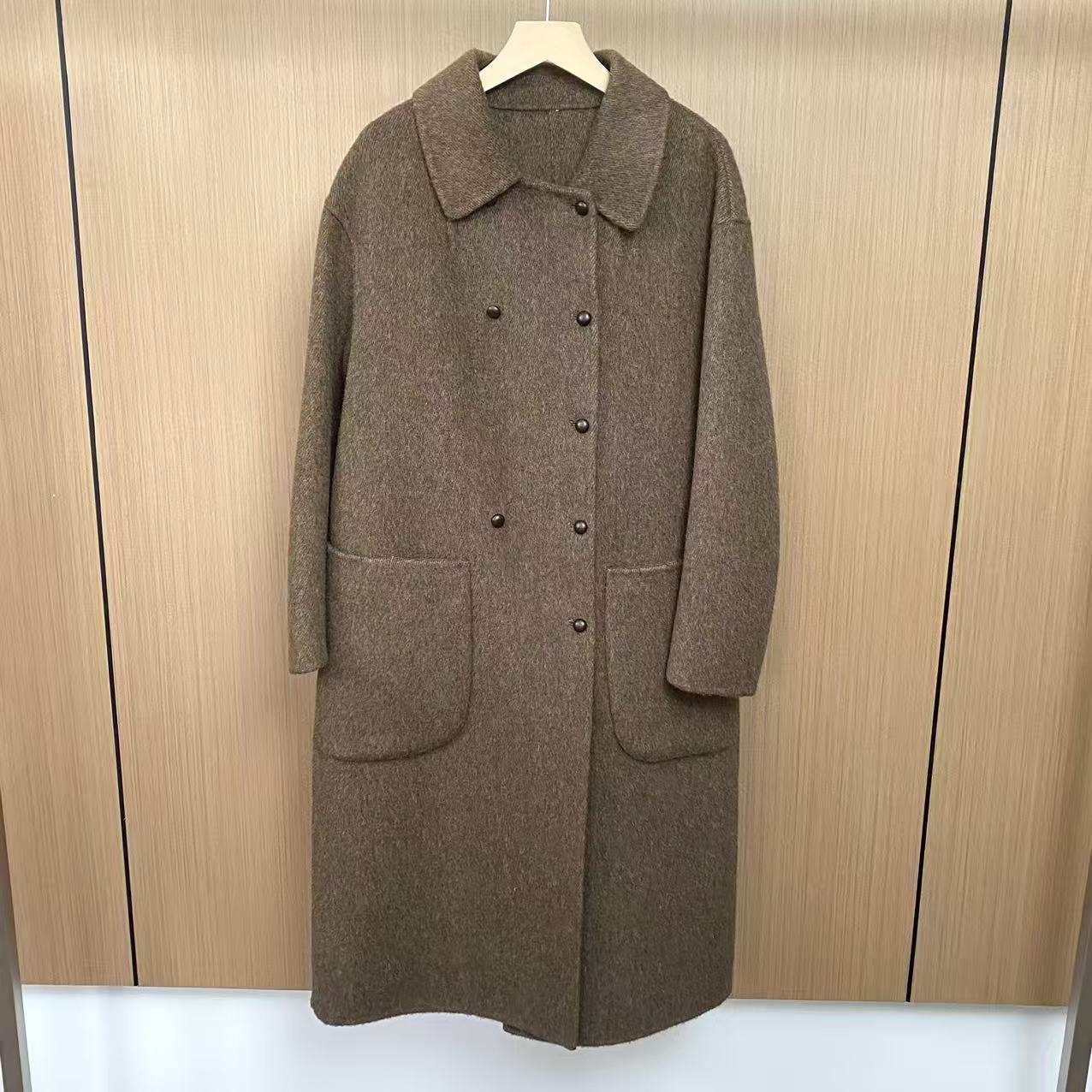 195女士长款女毛呢外套呢子气质中长款可爱风秋冬毛呢