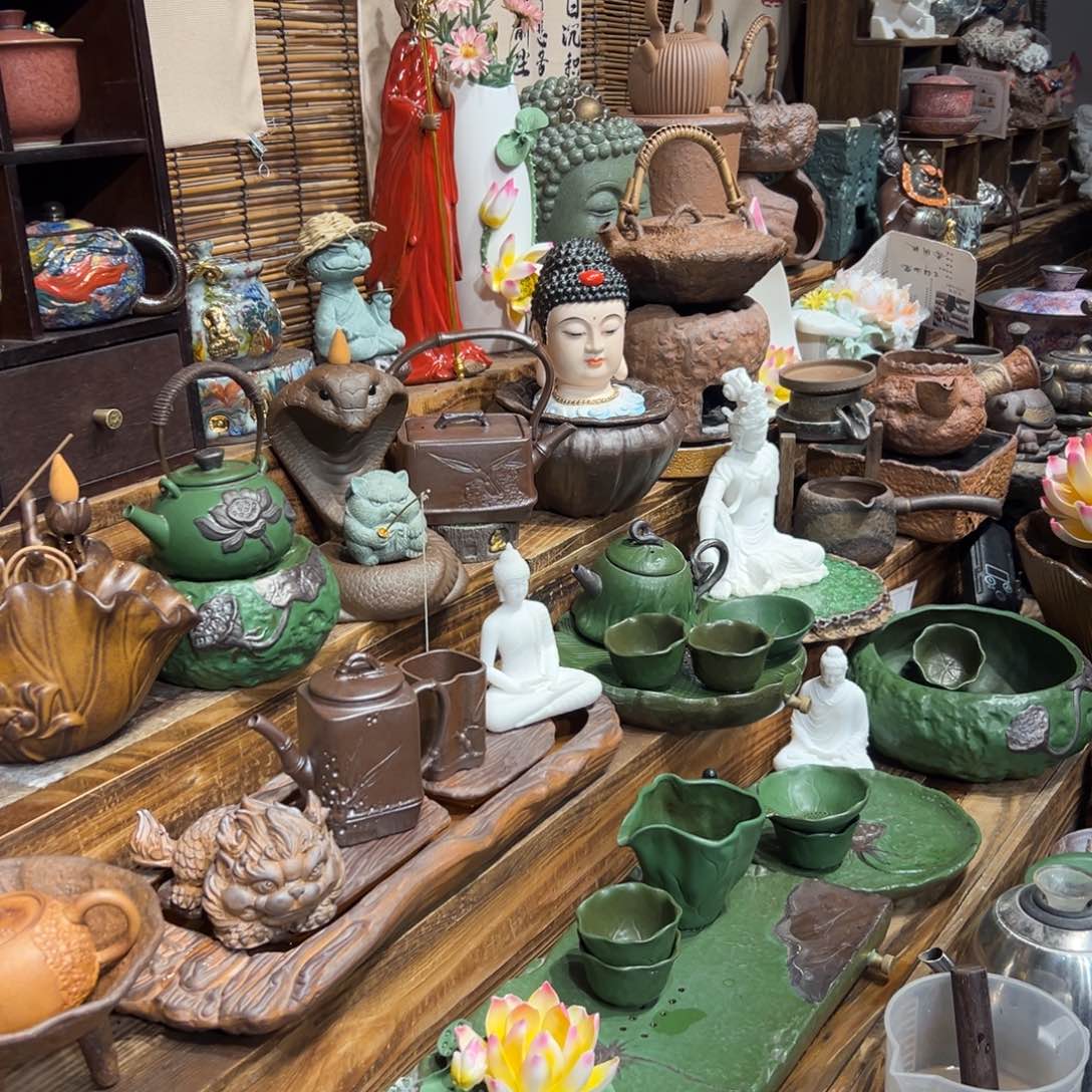 复古风格老陶泥系列茶盘茶具摆件