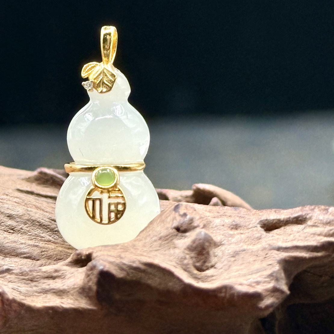 和田玉葫芦吊坠s925-11x20mm-多样性发其一-ms55-1310