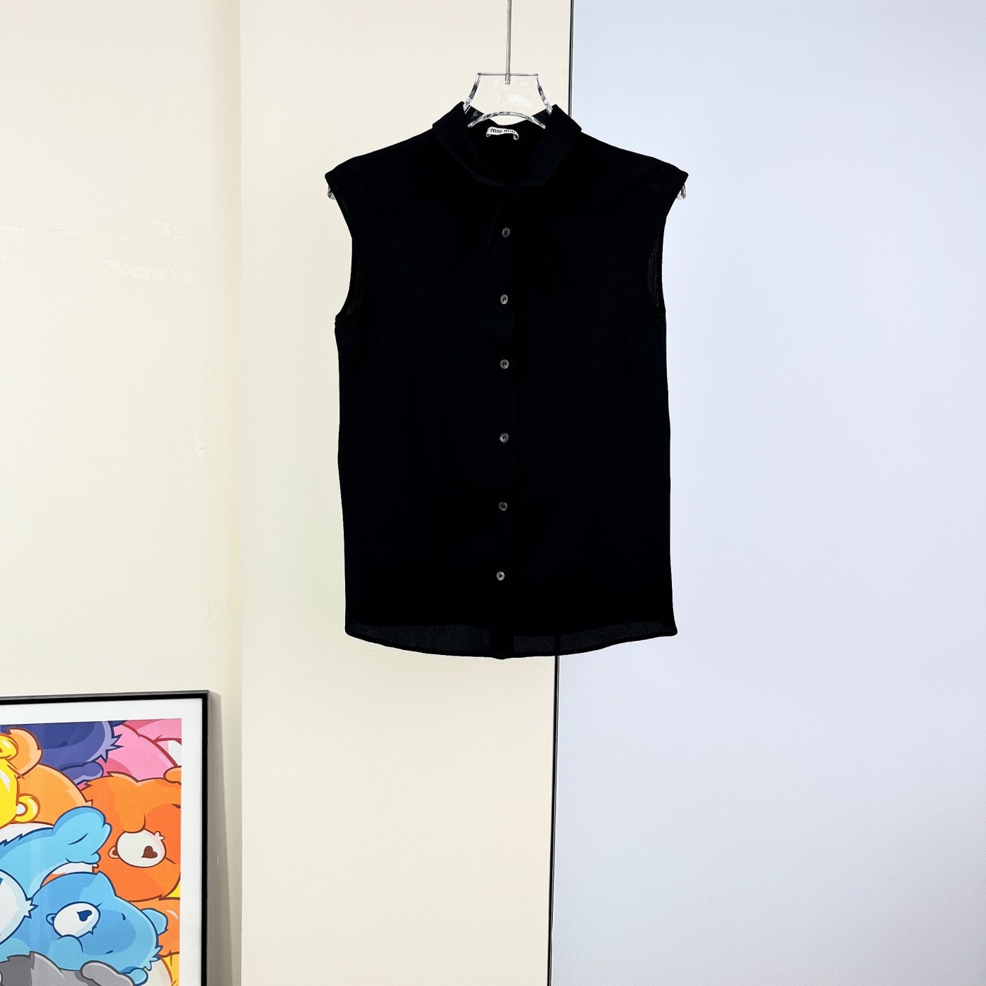 99新 MIU MIU/缪缪 无袖衬衫/36码/Xsps10554