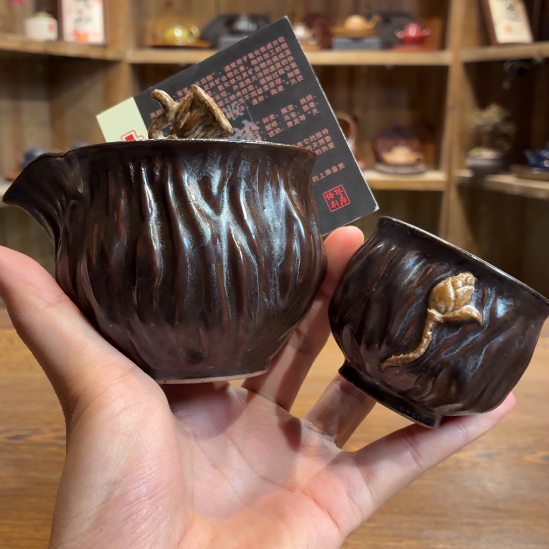 柴烧老岩泥茶器皿