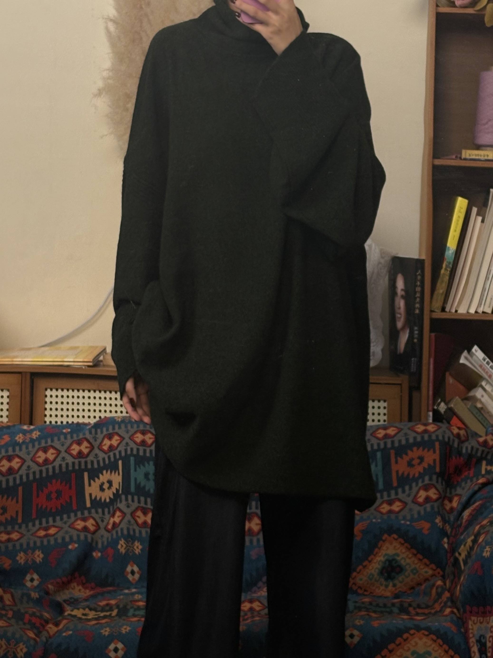 康赛妮100%牦牛绒堆堆领大版大码欧版针织衫高领