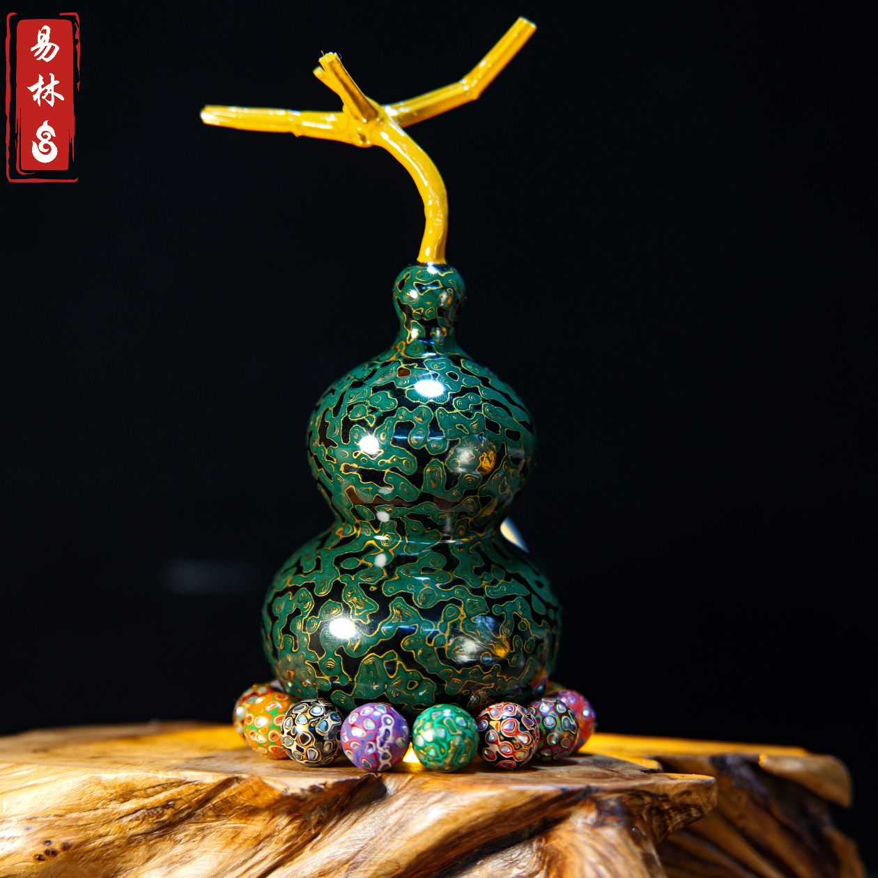 【雪龙吟~ 绿野仙踪摆件】犀皮千层金工艺高端酒葫芦文玩福禄摆件