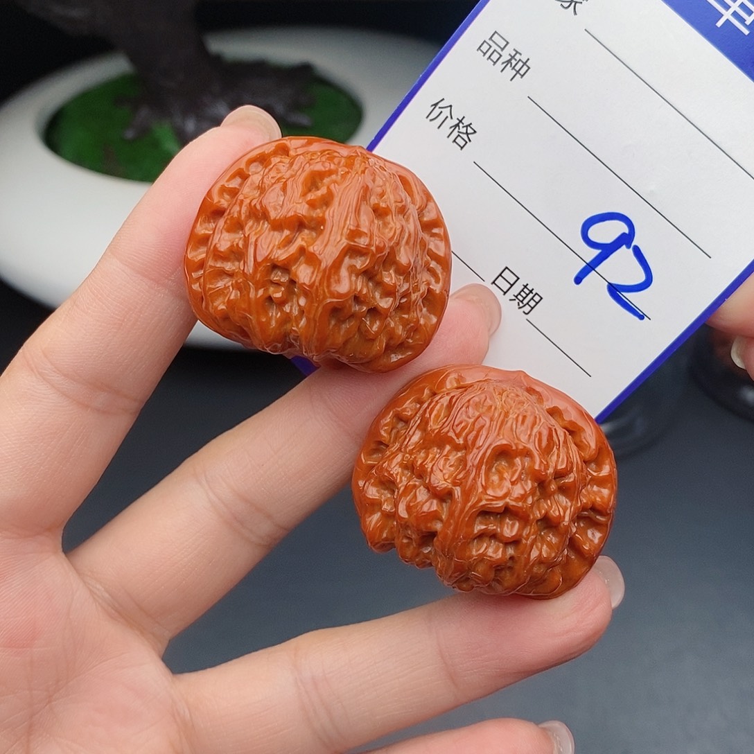 把件文玩核桃37闷白92