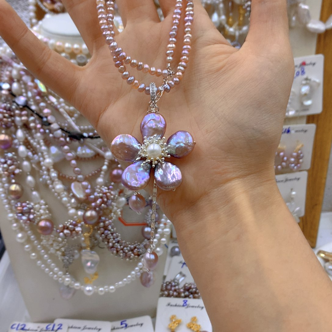 淡水珍珠耳饰银S925镶嵌A***a