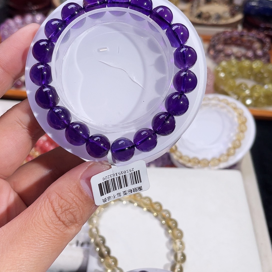 水晶未镶嵌手链乌拉圭紫水10.3