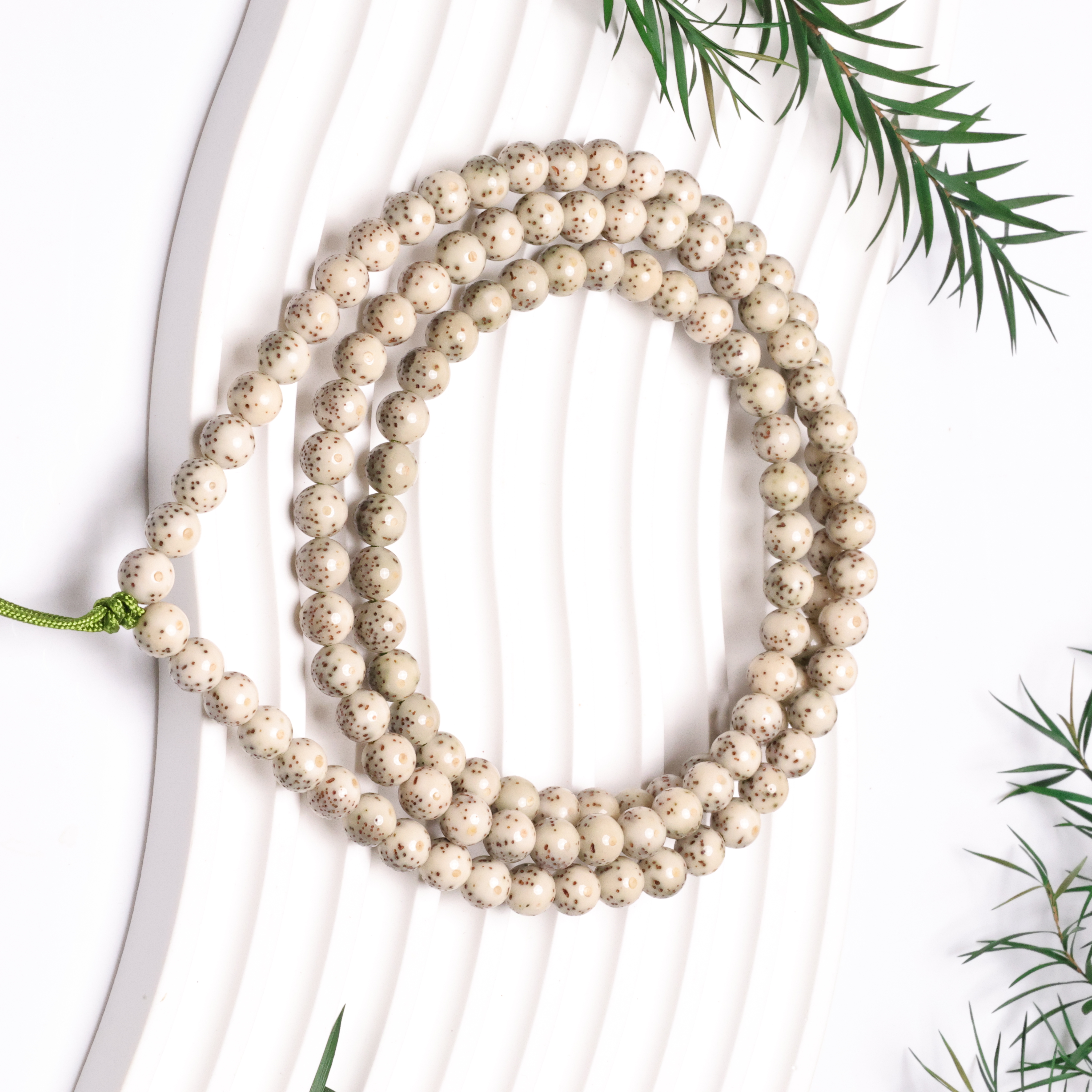 【宇辰】7mm正月留白圆珠细星石玉料盘玩玉化零脱脂108星月菩提脖挂