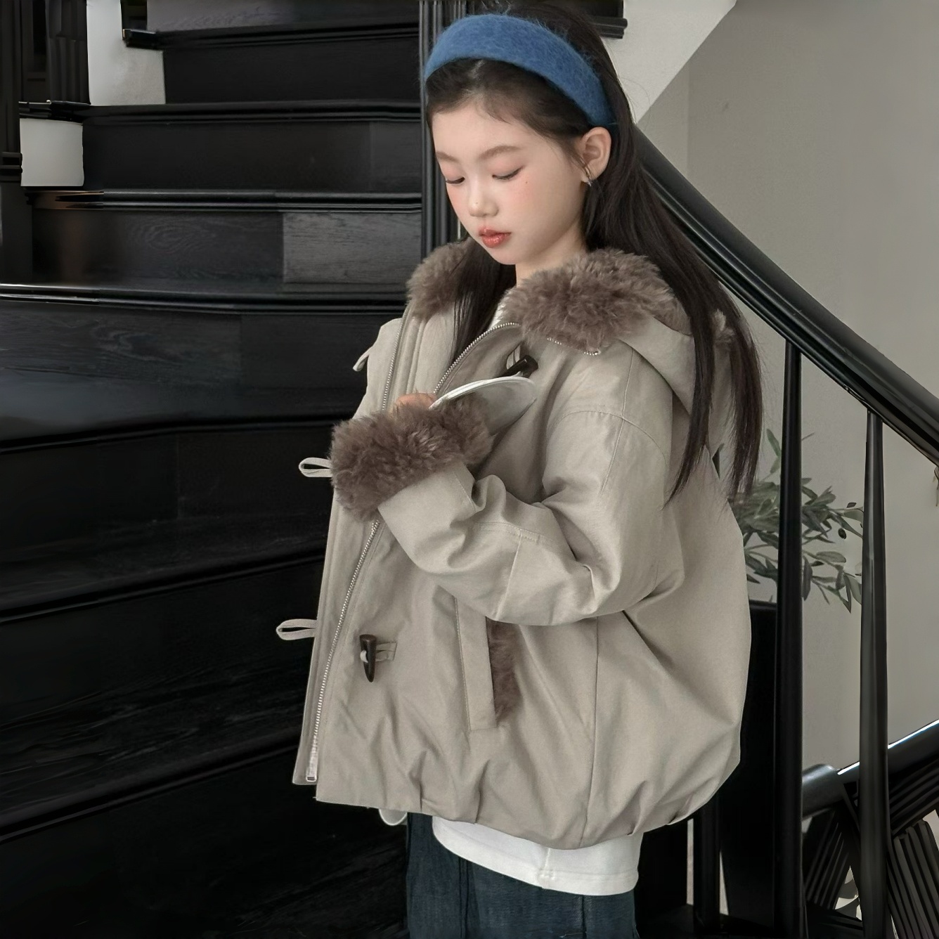 女童超好看派克棉服2025冬装新款中大童洋气冬季加厚儿童棉衣外套