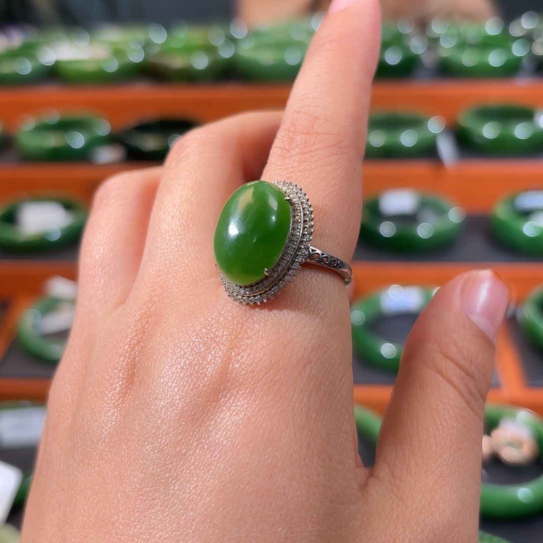 和田玉（碧玉）未镶嵌戒指