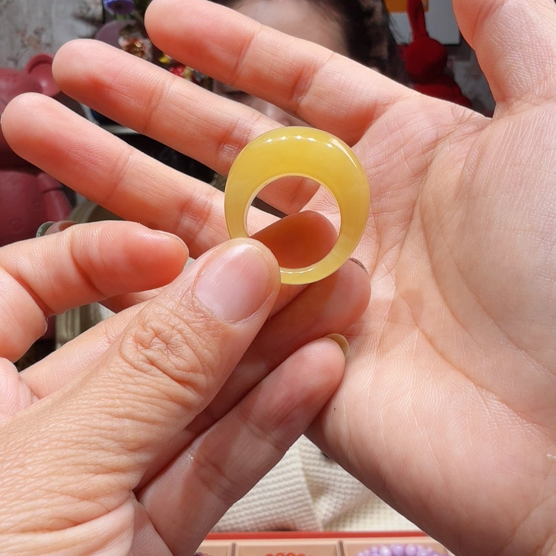 琥珀戒指未镶嵌戒指