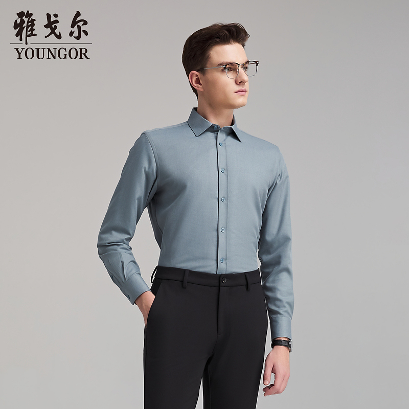 【羊毛绒内胆】雅戈尔秋冬新品商务休闲保暖绵羊毛长袖衬衫男式时尚