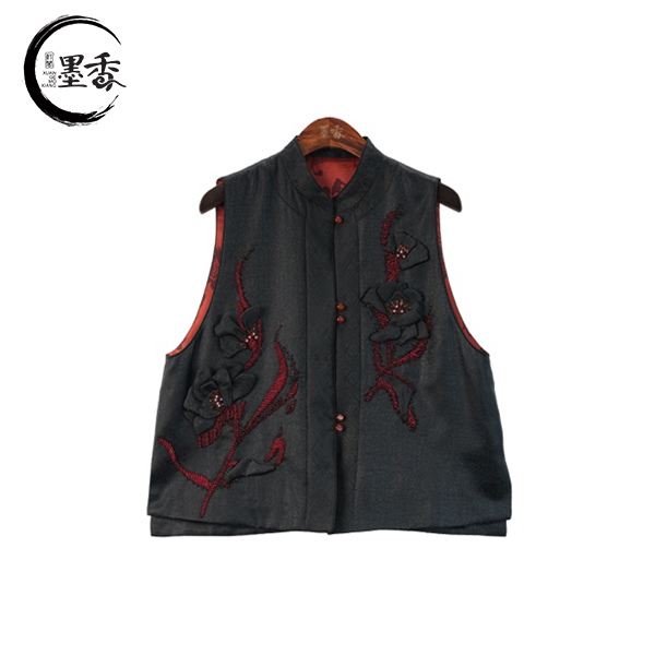 XuanGeMoXiang/轩阁墨香新中式时尚百搭高级马甲 MX655025