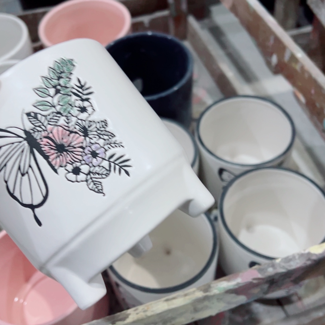 有孔，陶瓷花盆满10米包邮发货