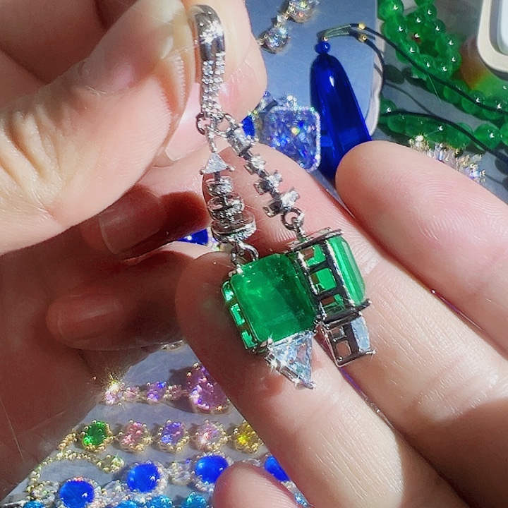 钨金红色蓝色满钻镶嵌