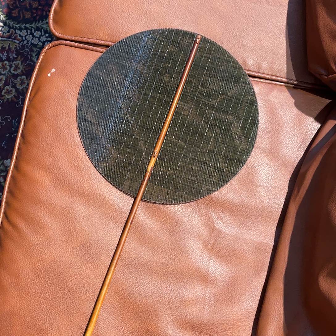 紫砂茶案竹编扇子竹编扇子