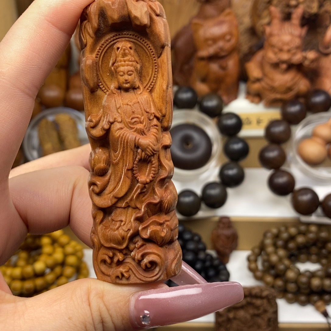 ****࿐檀香木手串/手链迈索尔老山檀香长牌观音奶香