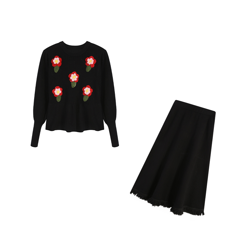 【韩明洞欧尼】韩系慵懒风2025春季时尚减龄毛衣两件套ZL101188