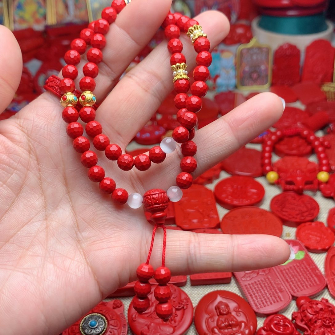天然辰砂工艺品朱砂手串