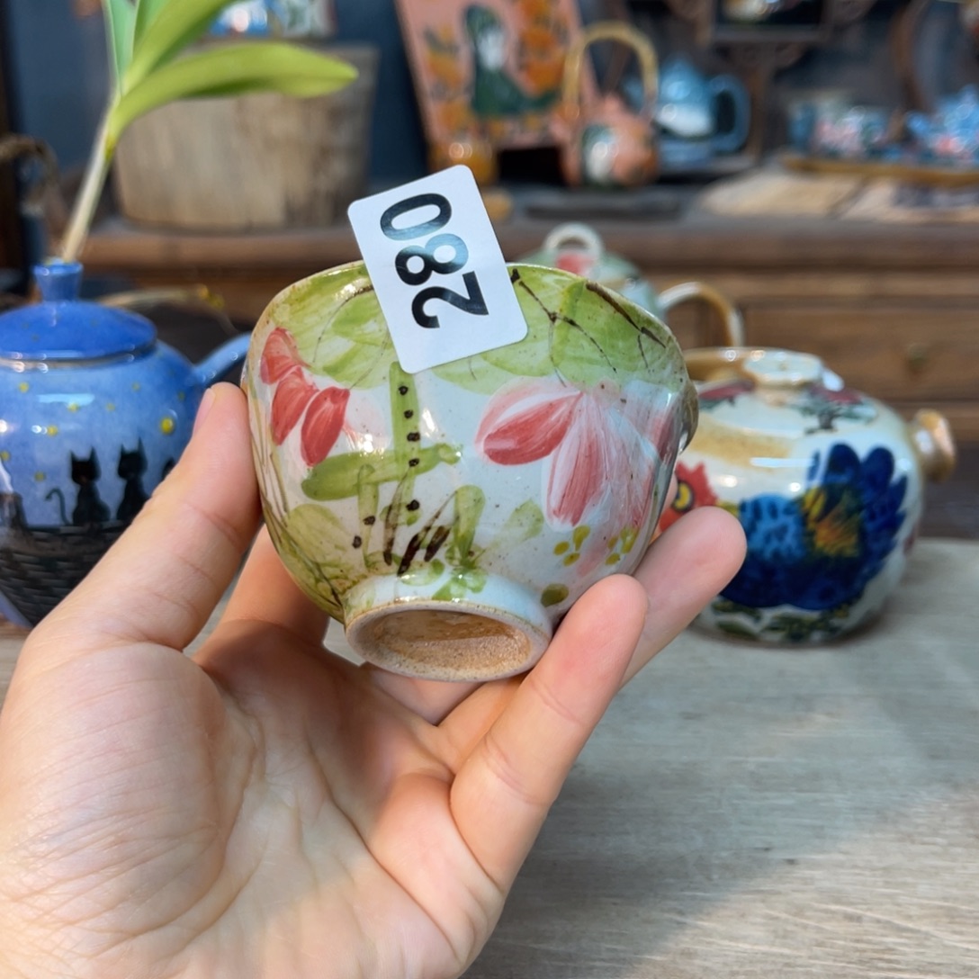 壶素浅陶瓷手工手绘