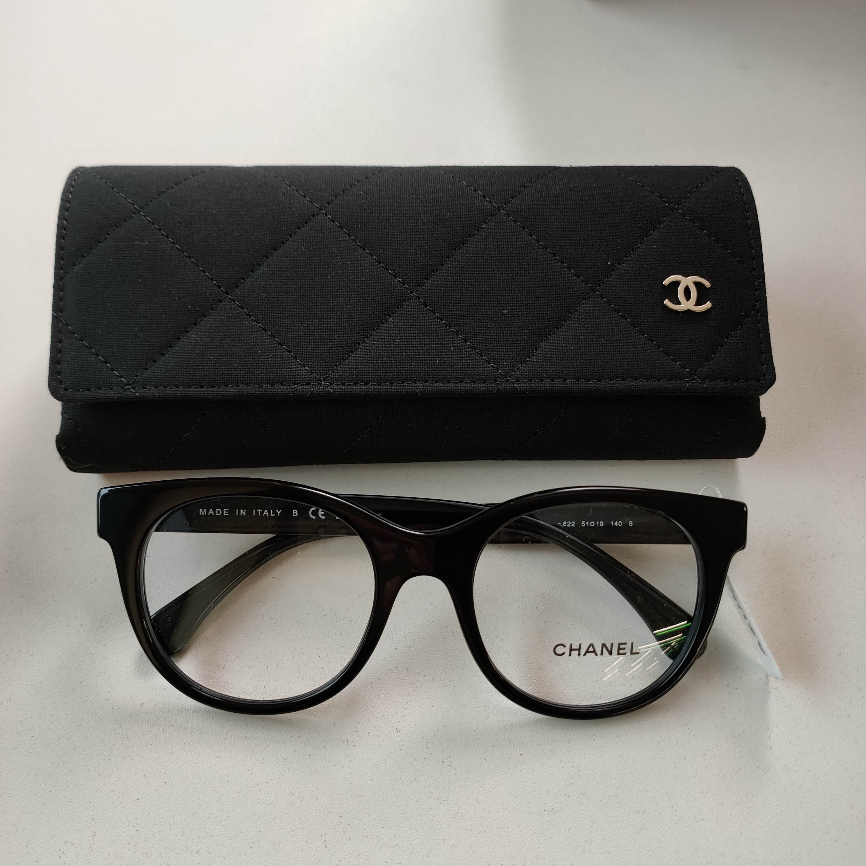 未使用 Chanel/香奈儿 Azul-黑金3450-B/51水钻双C平光镜 40889