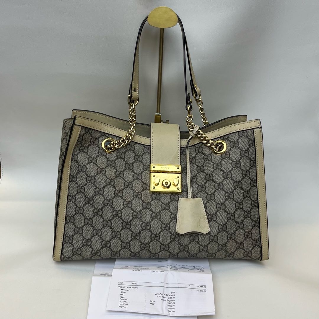 95新 GUCCI/古驰 古驰 Padlock中号 04黑标单肩包 03001