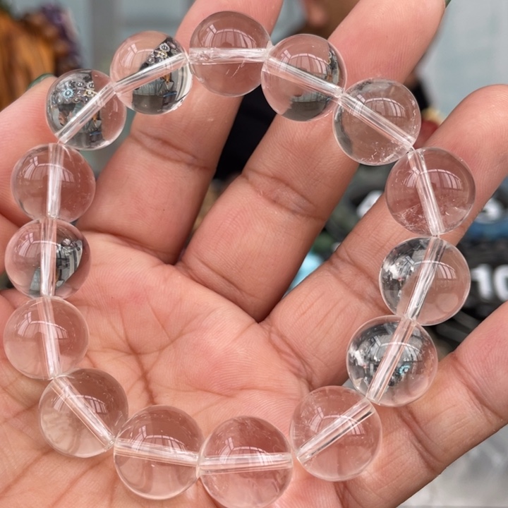 水晶手串未镶嵌AB白水晶手串14mm左右