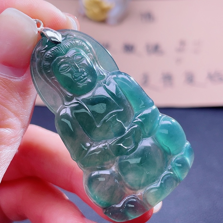 翡翠吊坠(不含链)银S925镶嵌