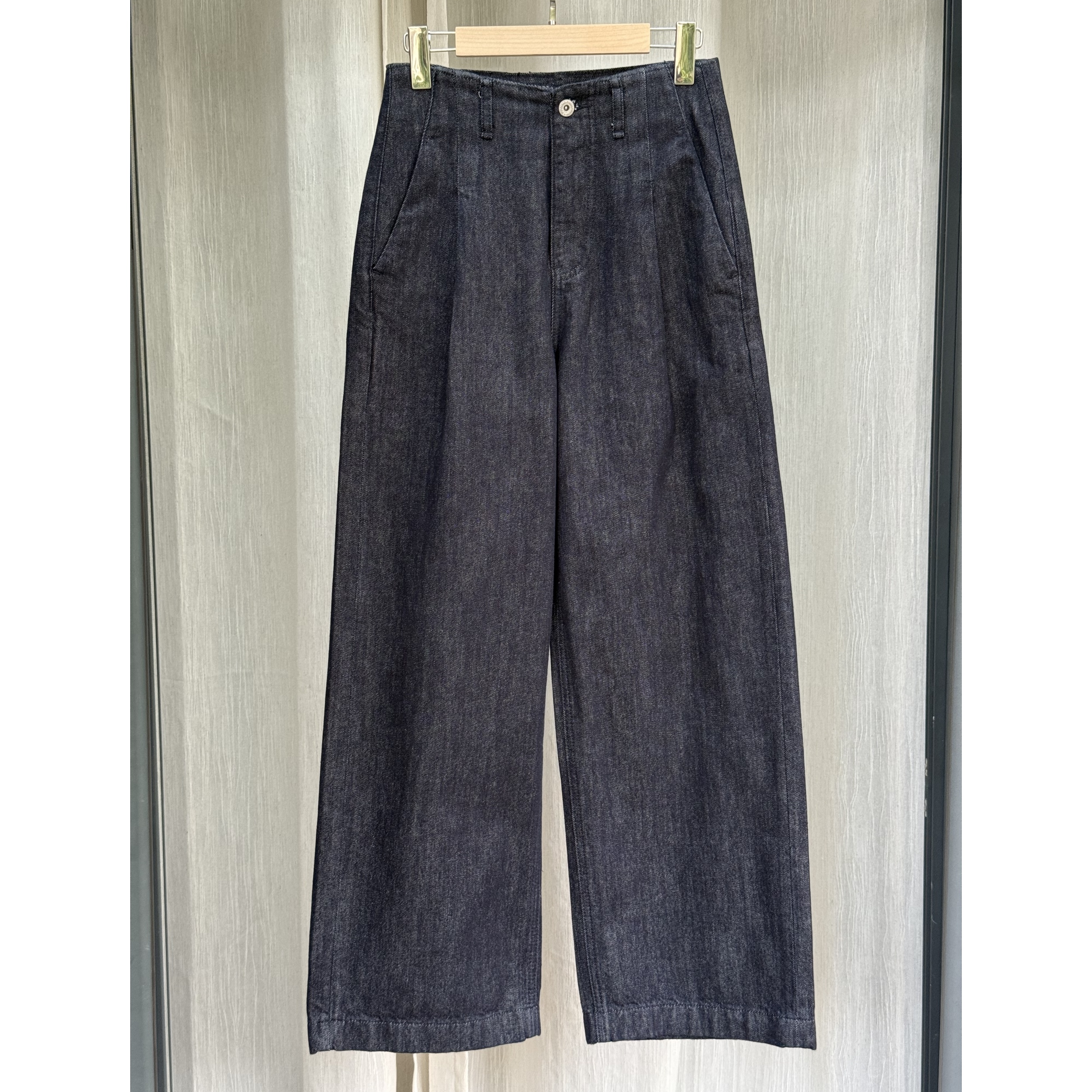 Uninhabitable 中高腰牛仔裤！休闲裤直筒裤阔腿裤蓝色牛仔长裤