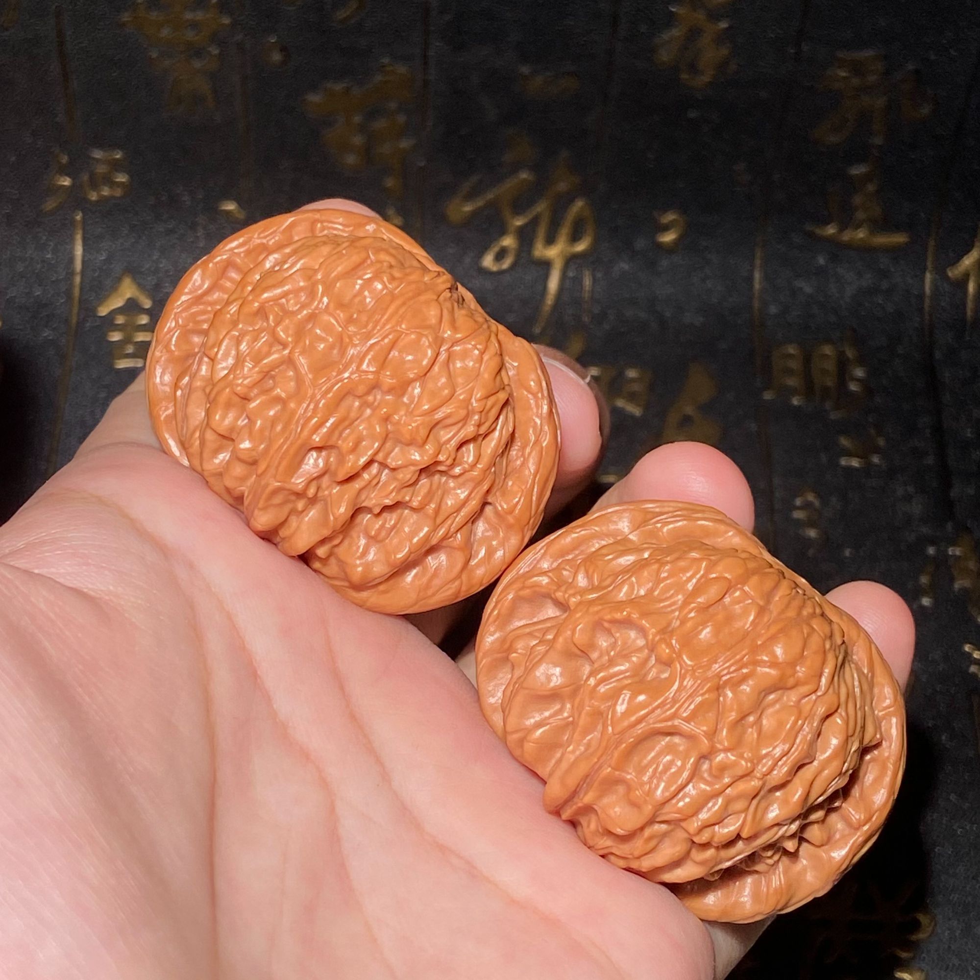 文玩核桃把件磨盘边43肚40高32