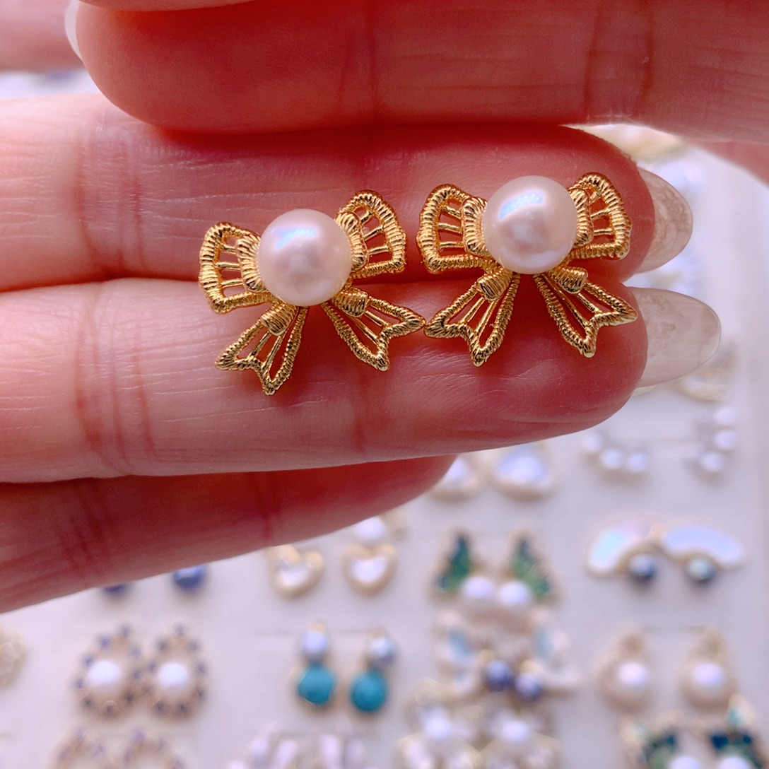 淡水珍珠耳饰合金