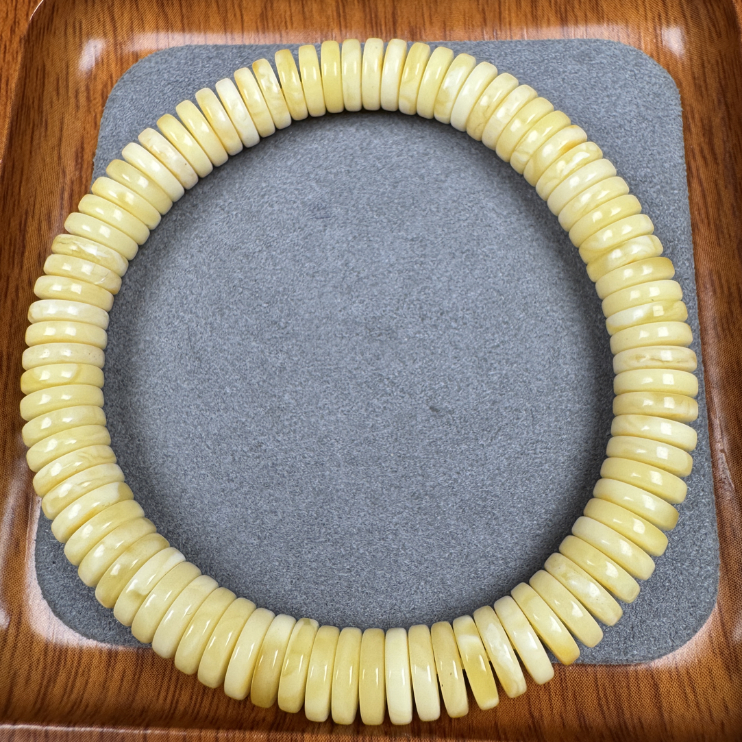 精工药片原矿蜜蜡单圈手串