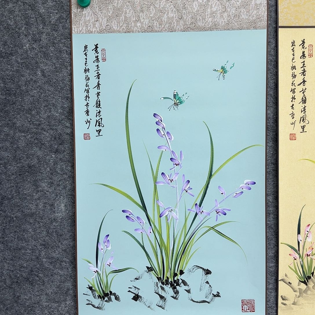 国画国画立体兰花