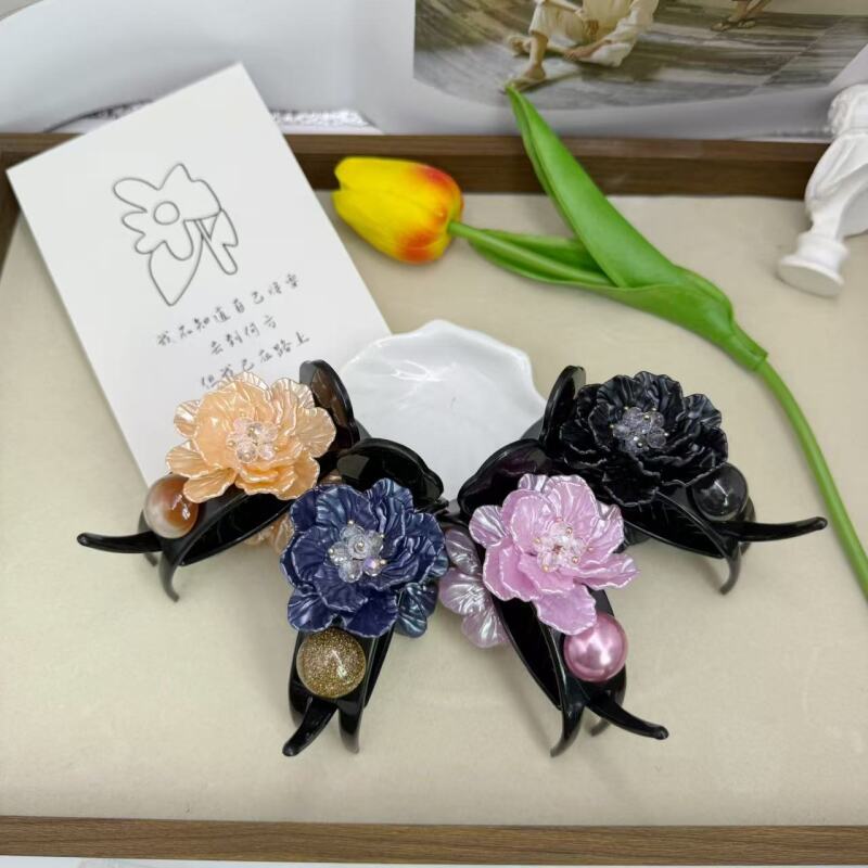 诗泊雅 丸子头抓夹花苞头减龄后脑勺发抓盘发马尾夹