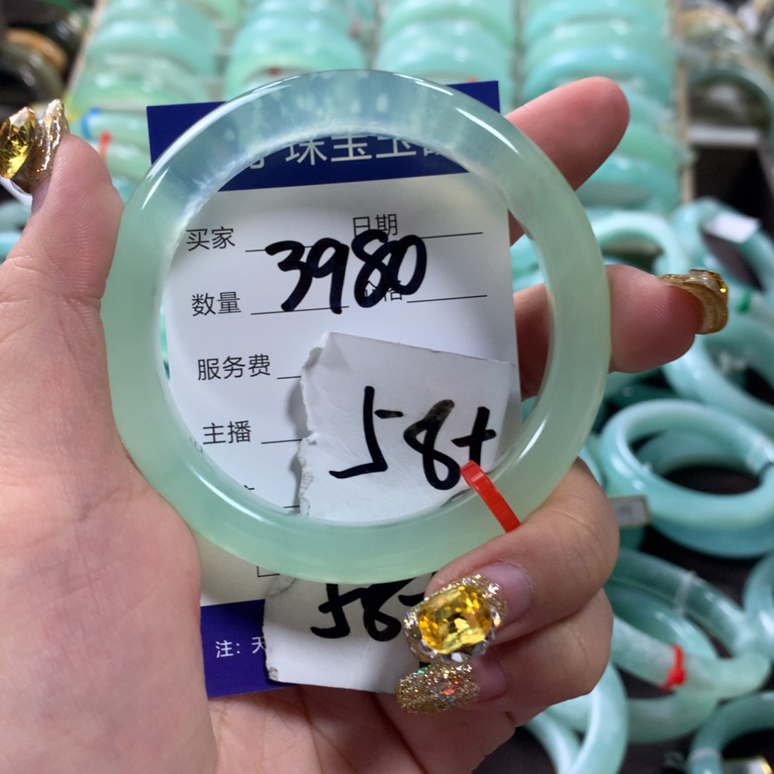 蛇纹石玉手镯未镶嵌3980