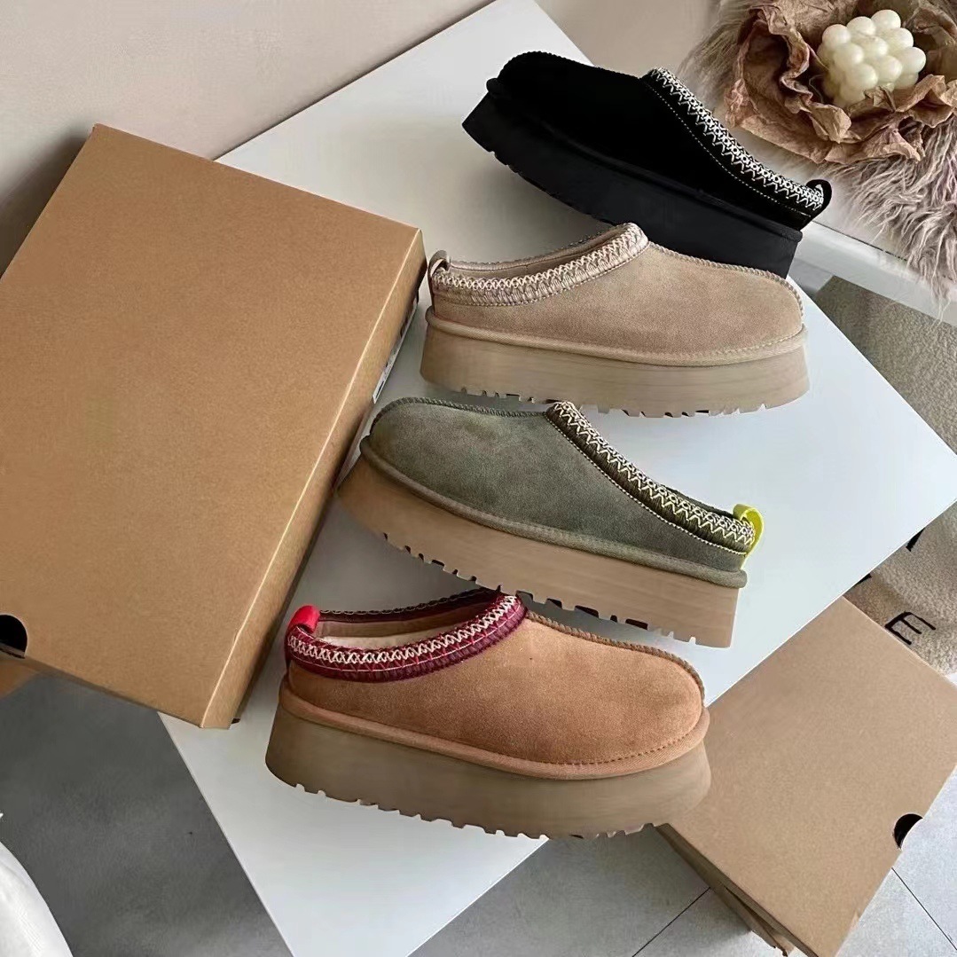 【名族风全新未开封】秋冬桑坡雪地靴羊皮毛一体休闲乐福懒人毛毛鞋