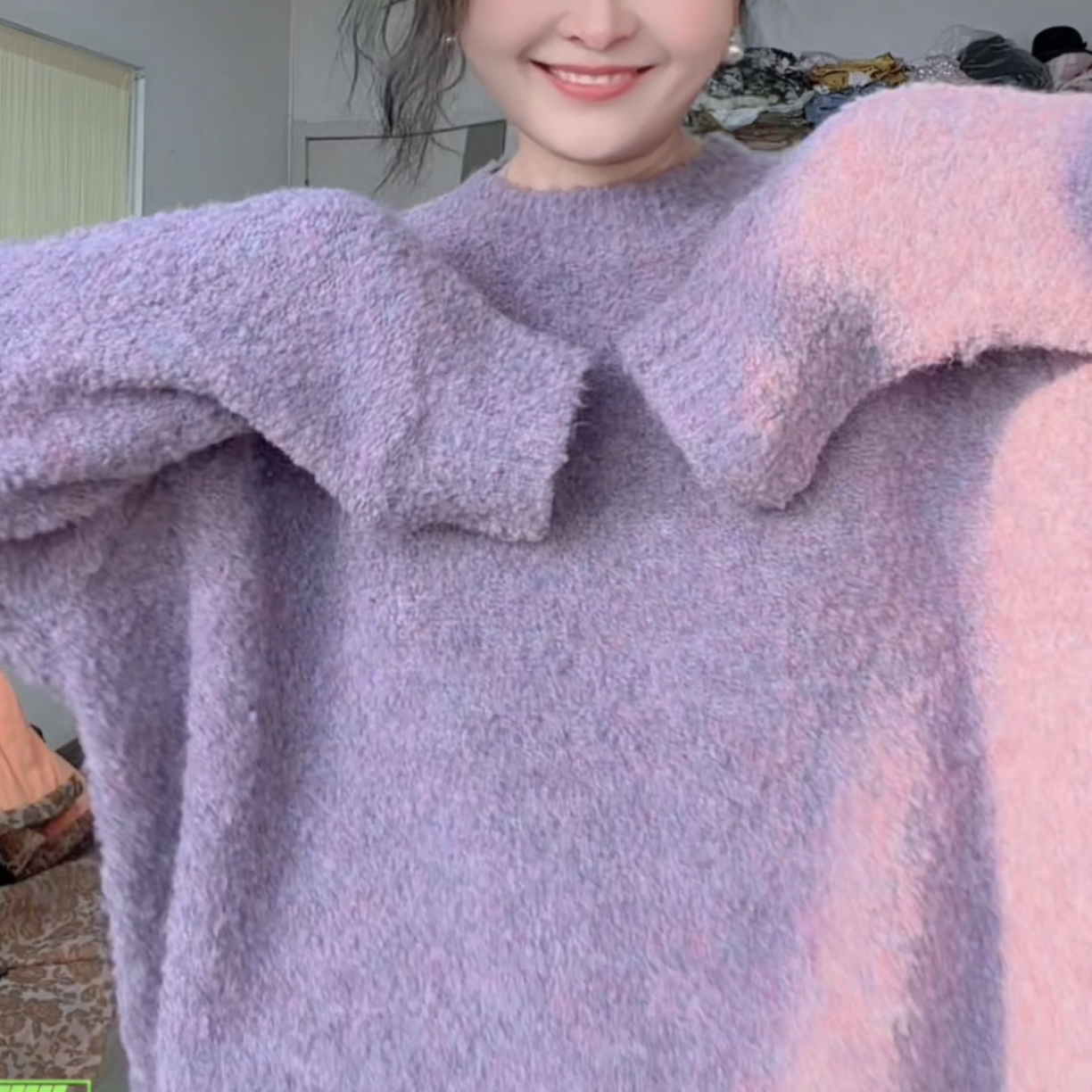 毛衣女宽松文艺套头衫上衣毛衣春秋女装针织衫