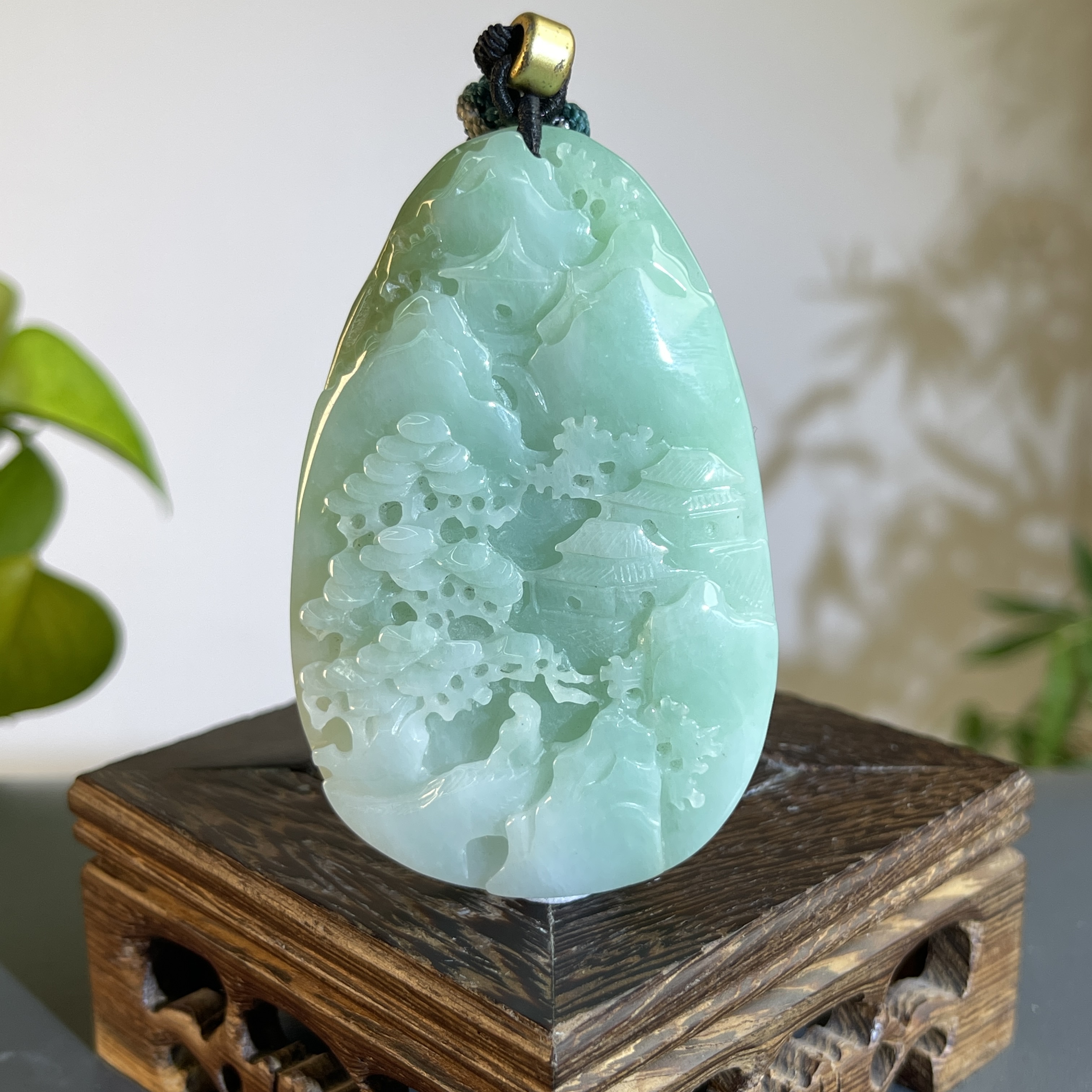 JTW15-48 天然缅甸A货翡翠  山水牌