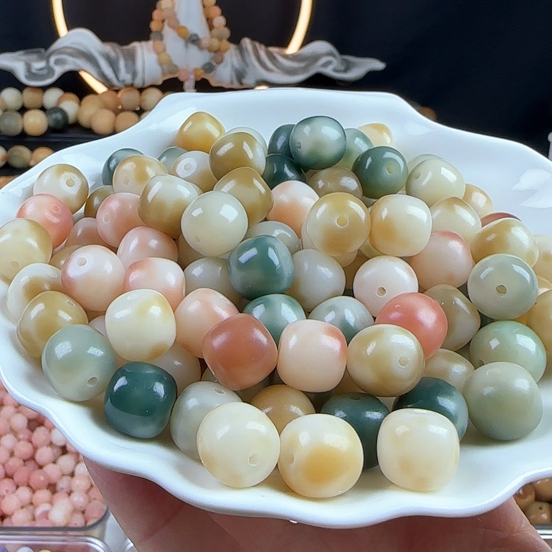 菩提根/象牙果手串卡13三花奶冻桶珠30卡牌➕20备珠