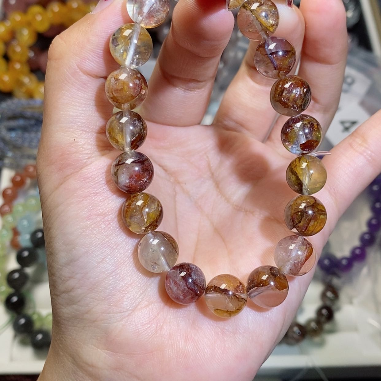 【闪购商品】水晶手链未镶嵌焦糖胶花414