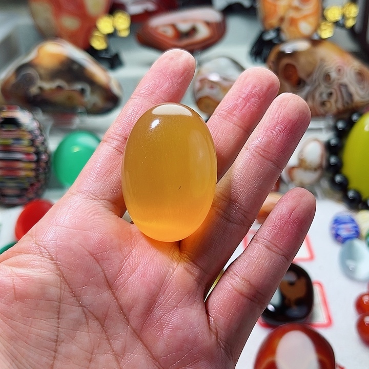 联***心玛瑙/玉髓未镶嵌手把