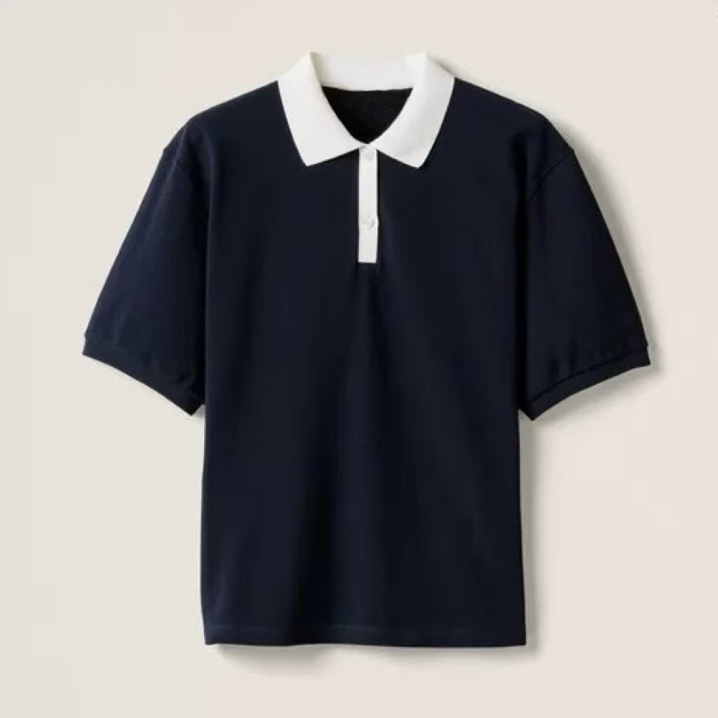 Millonthe【撞色polo】 25s春夏刺绣撞色珠地polo女款DATING