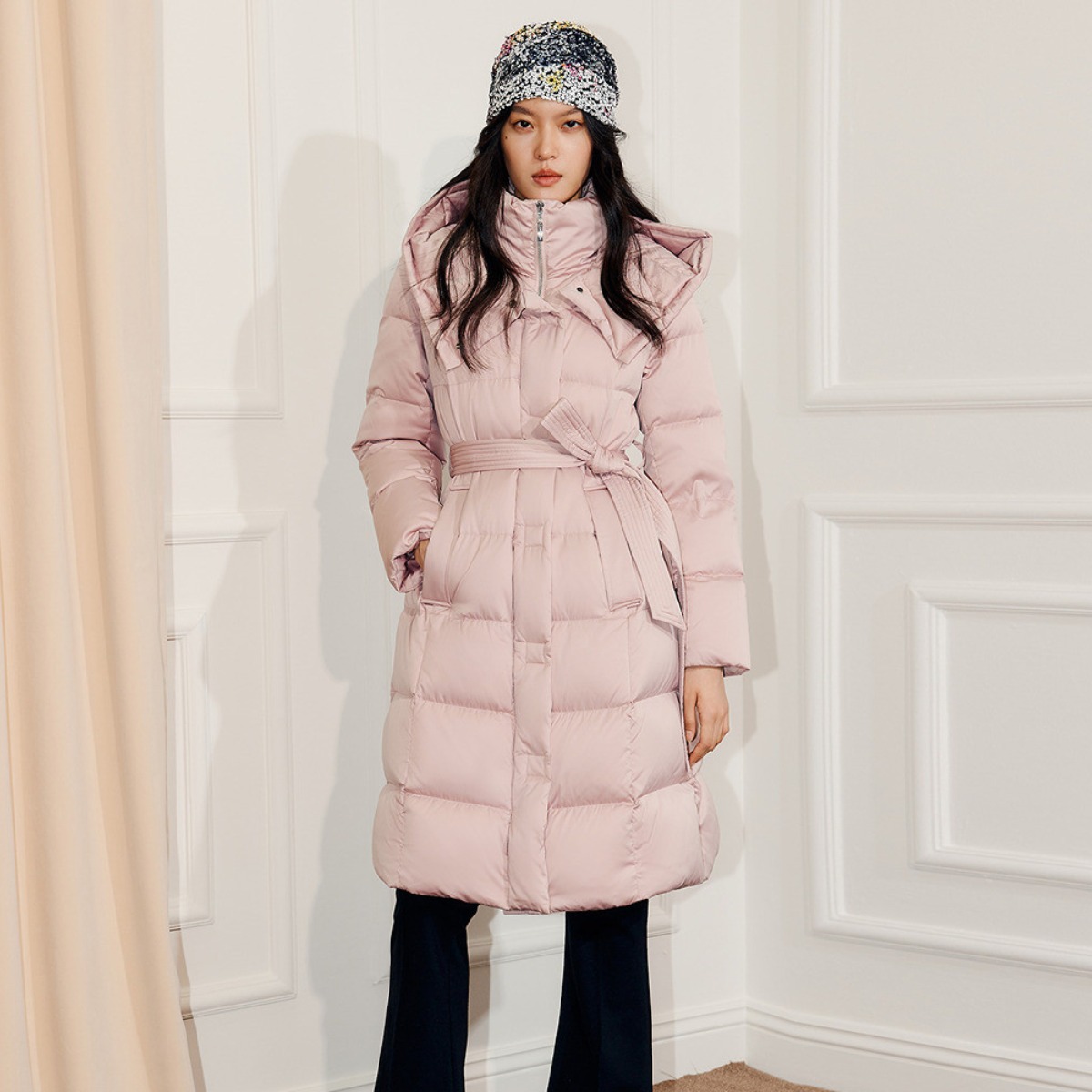 MAXRIENY优雅气质收腰女长款保暖外套2025冬