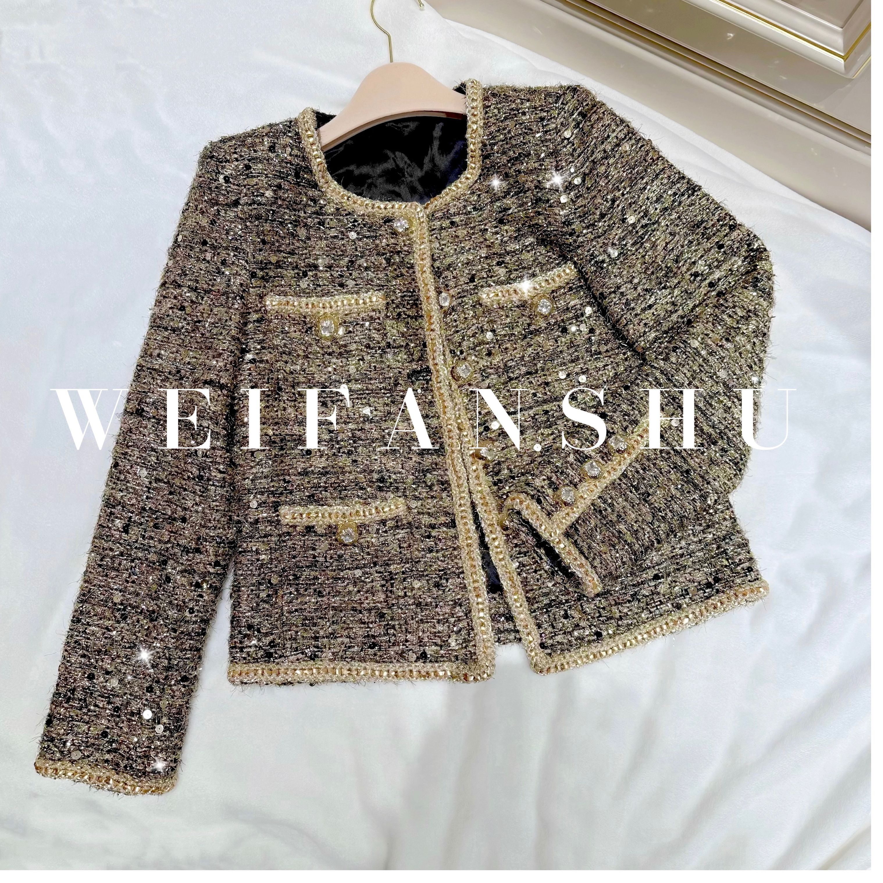 WEIFANSHU/魏凡舒【落日细闪】小香风外套